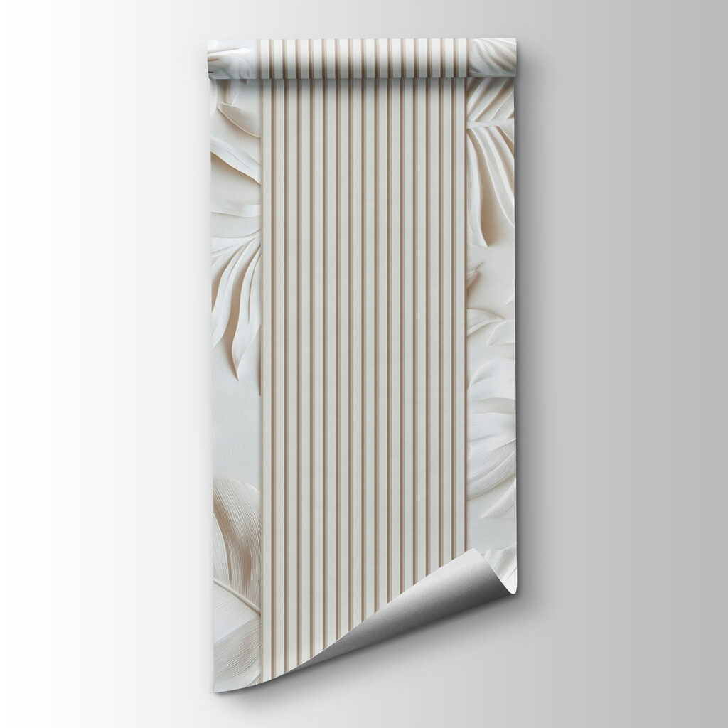 White wall with leaves