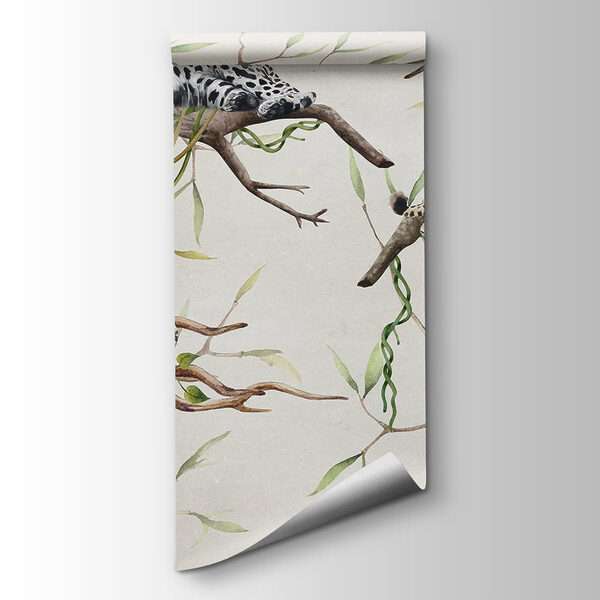 Group of leopards lying on branches