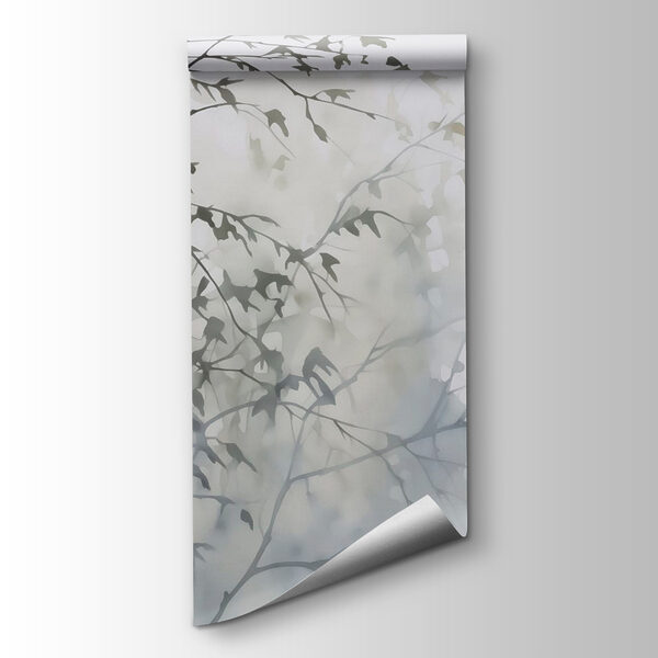 Tree with leaves in fog