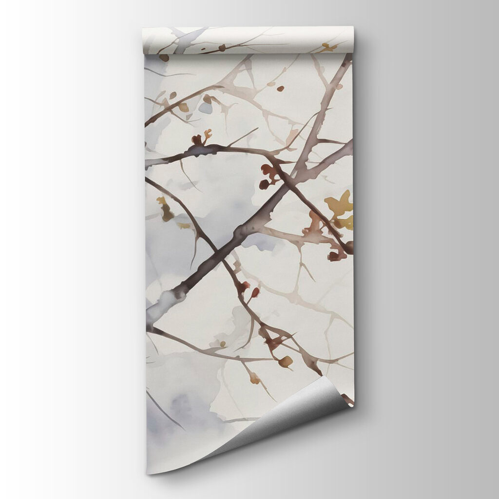 Watercolor of a tree branch with leaves on it