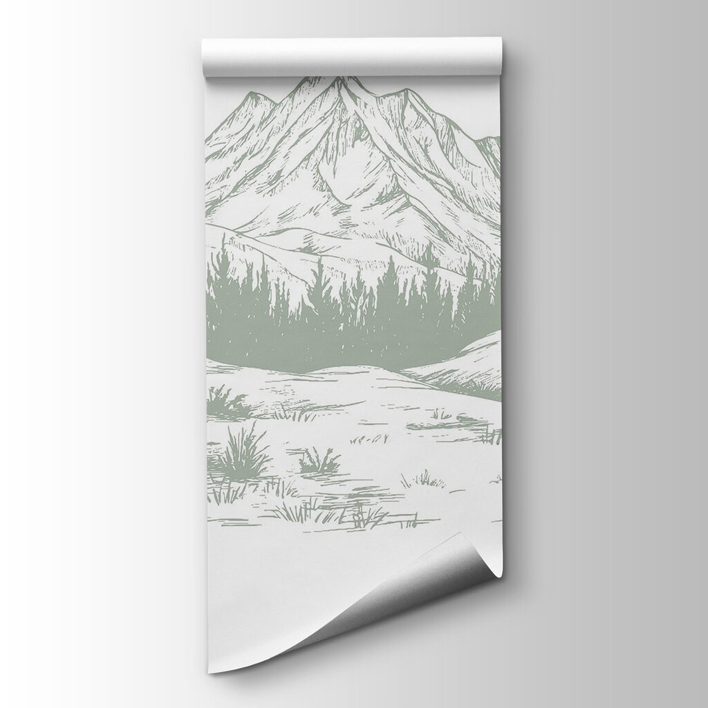 Drawing of a mountain range Drawing of a mountain range