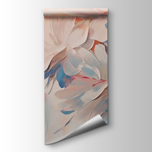 Painting of flowers on a white surface Painting of flowers on a white surface