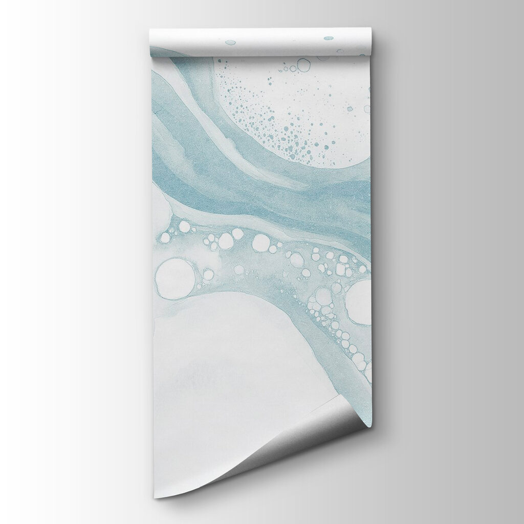 White and blue watercolor painting