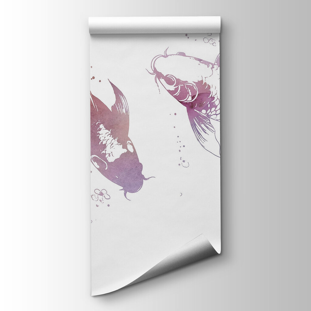 Two fish with flowers and leaves Two fish with flowers and leaves