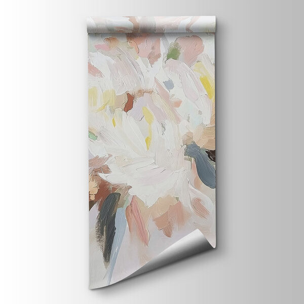 Painting of flowers on a white surface