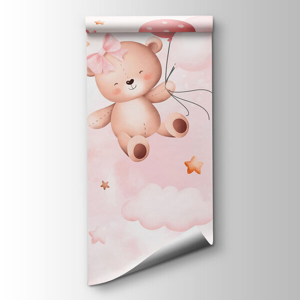 Group of teddy bears holding balloons