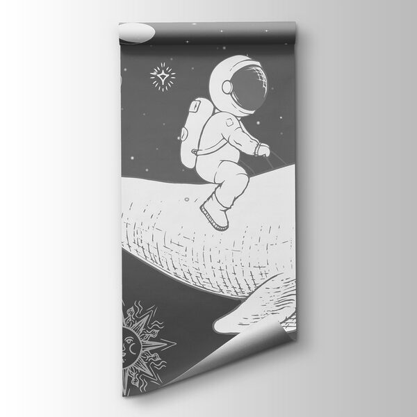 Drawing of a person riding a whale Drawing of a person riding a whale