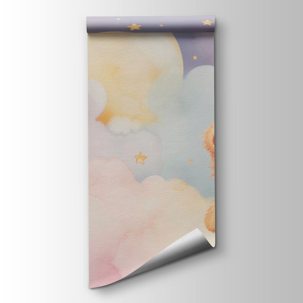 Teddy bear sitting on a cloud