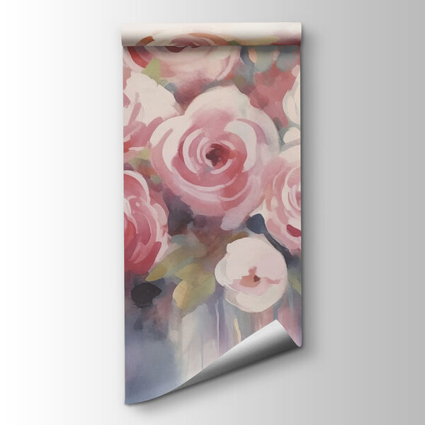 Painting of flowers on a white surface