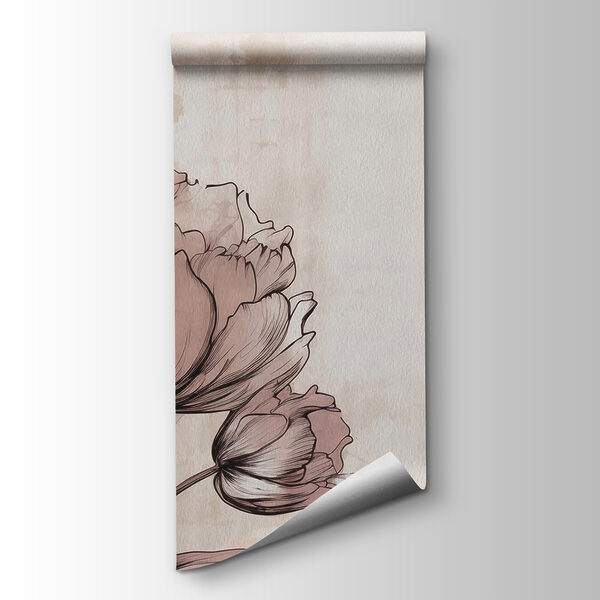 Drawing of flowers on a white background