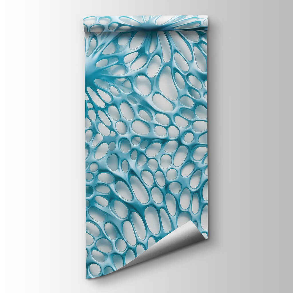 Organic shapes in calming blue tones