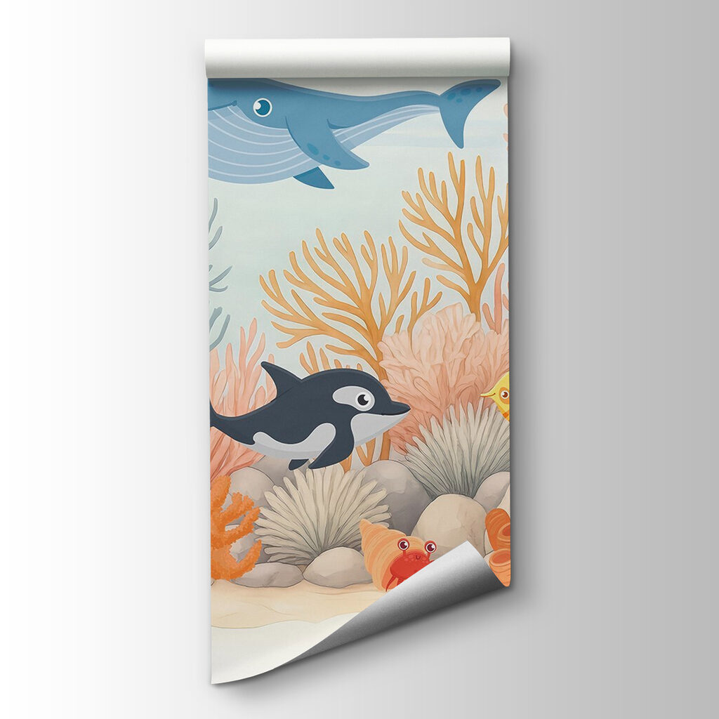 Sea life with corals and fish