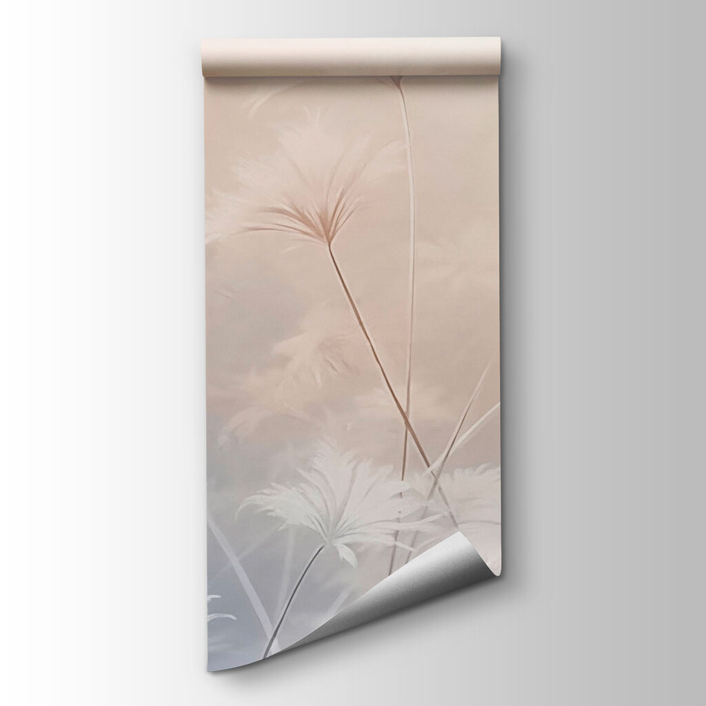 White flowers in a foggy environment