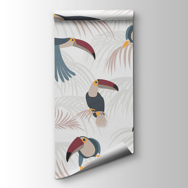 Pattern of birds and plants