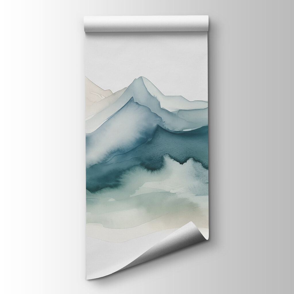 A watercolor of mountains