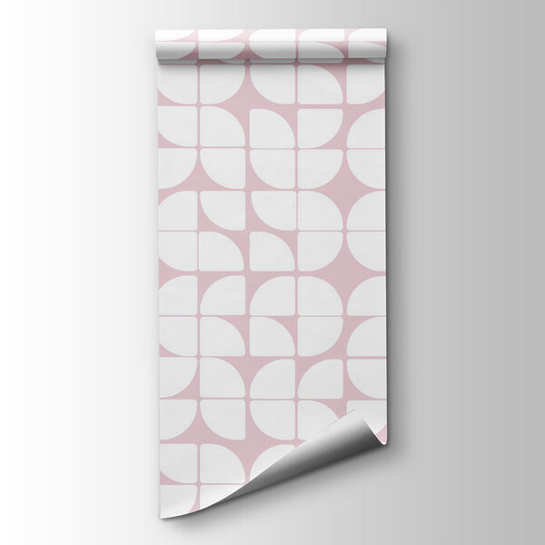 A pattern of white and pink circles