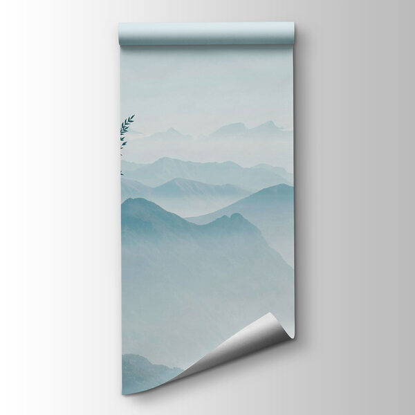 A landscape with mountains and trees A landscape with mountains and trees