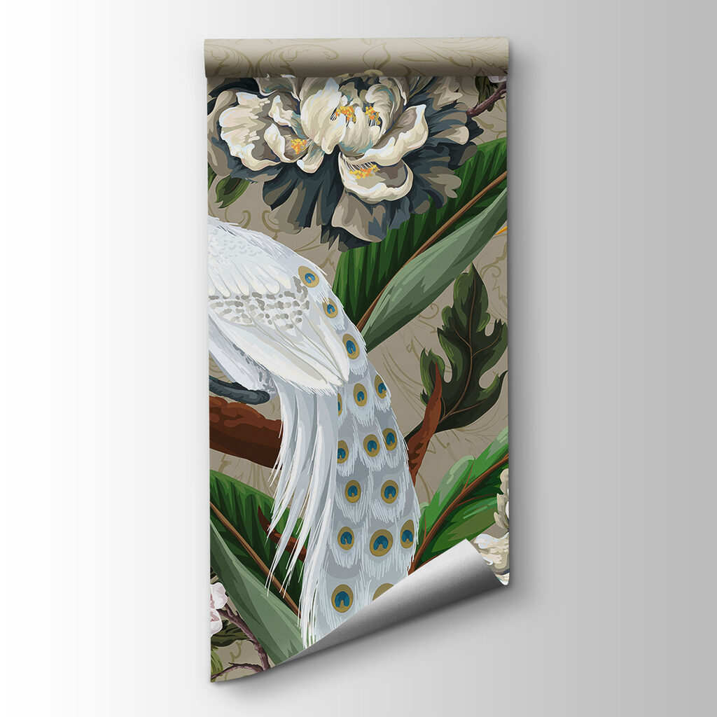 Wallpaper with birds and flowers Wallpaper with birds and flowers