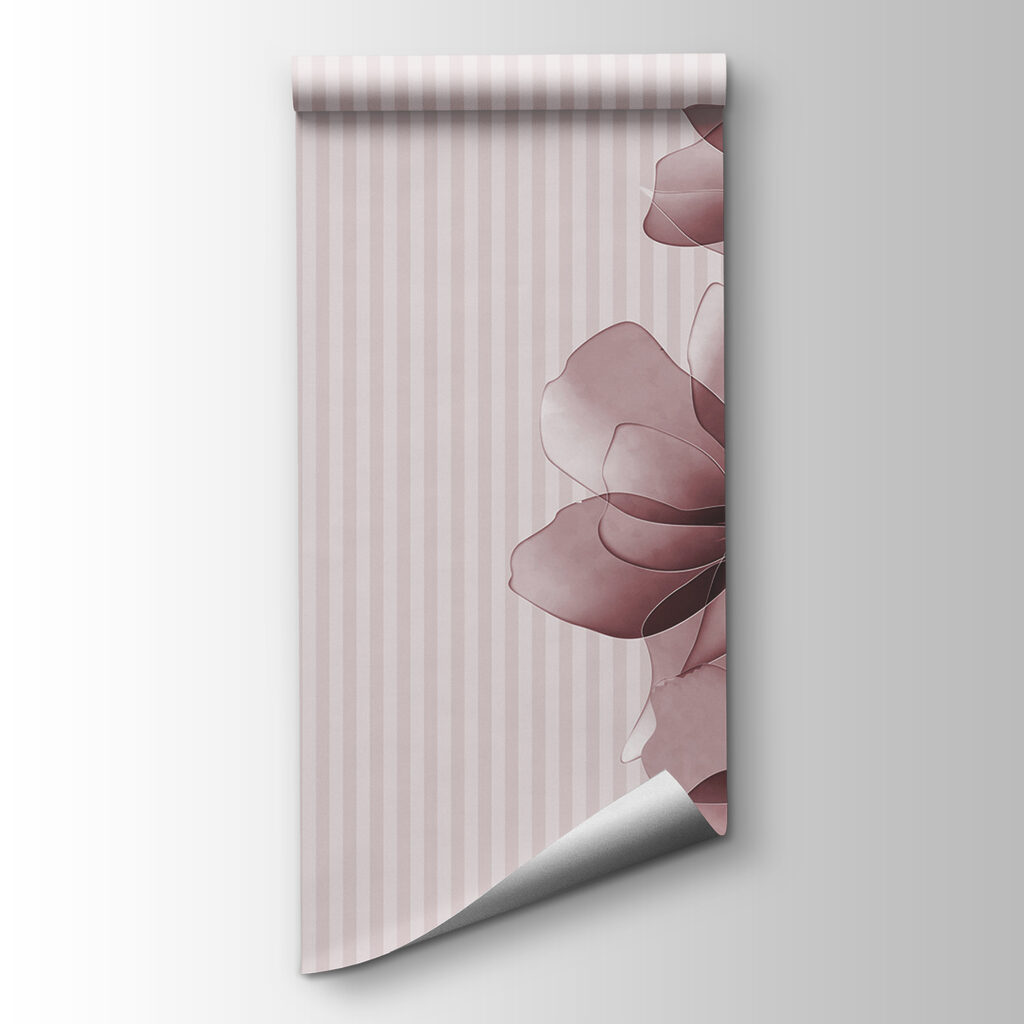 Group of flowers on a striped background Group of flowers on a striped background