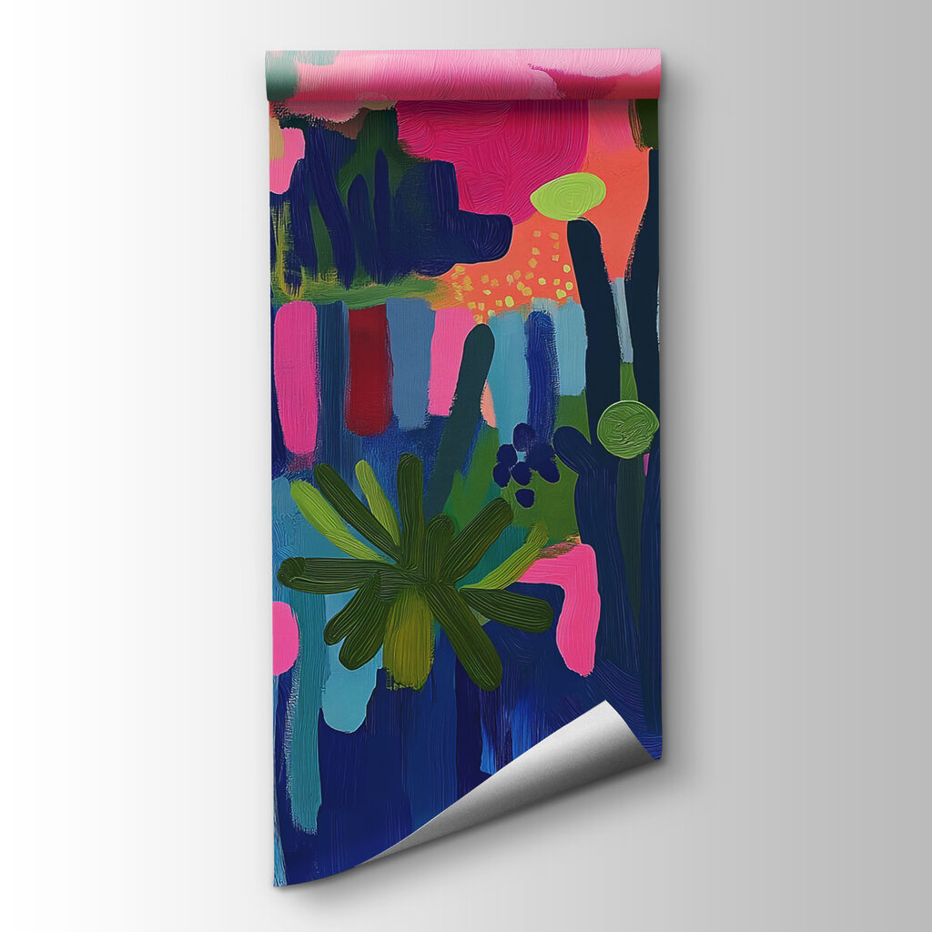 Colorful painting of plants and flowers