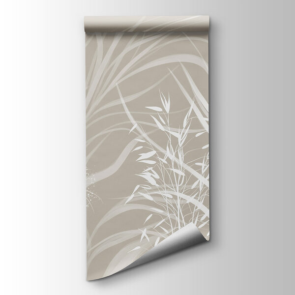 White floral design on a grey background White floral design on a grey background