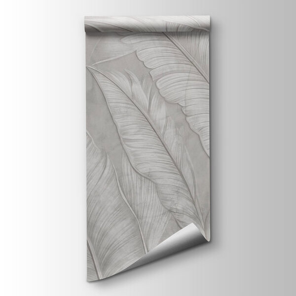 White wallpaper with feathers