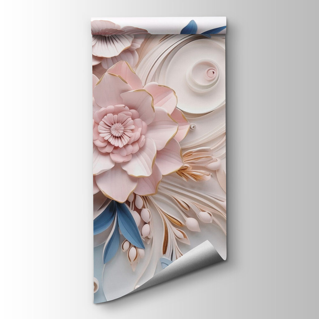 Paper flowers and leaves