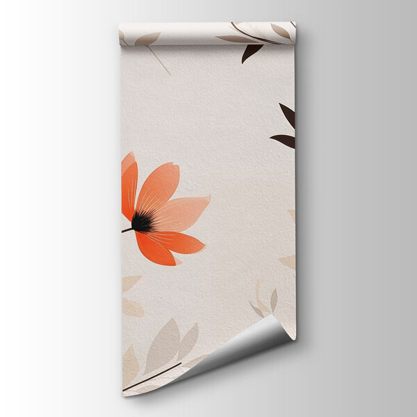 Wallpaper with flowers and leaves Wallpaper with flowers and leaves