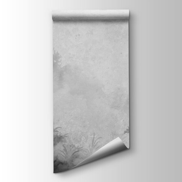 Black and white image of trees and bushes Black and white image of trees and bushes