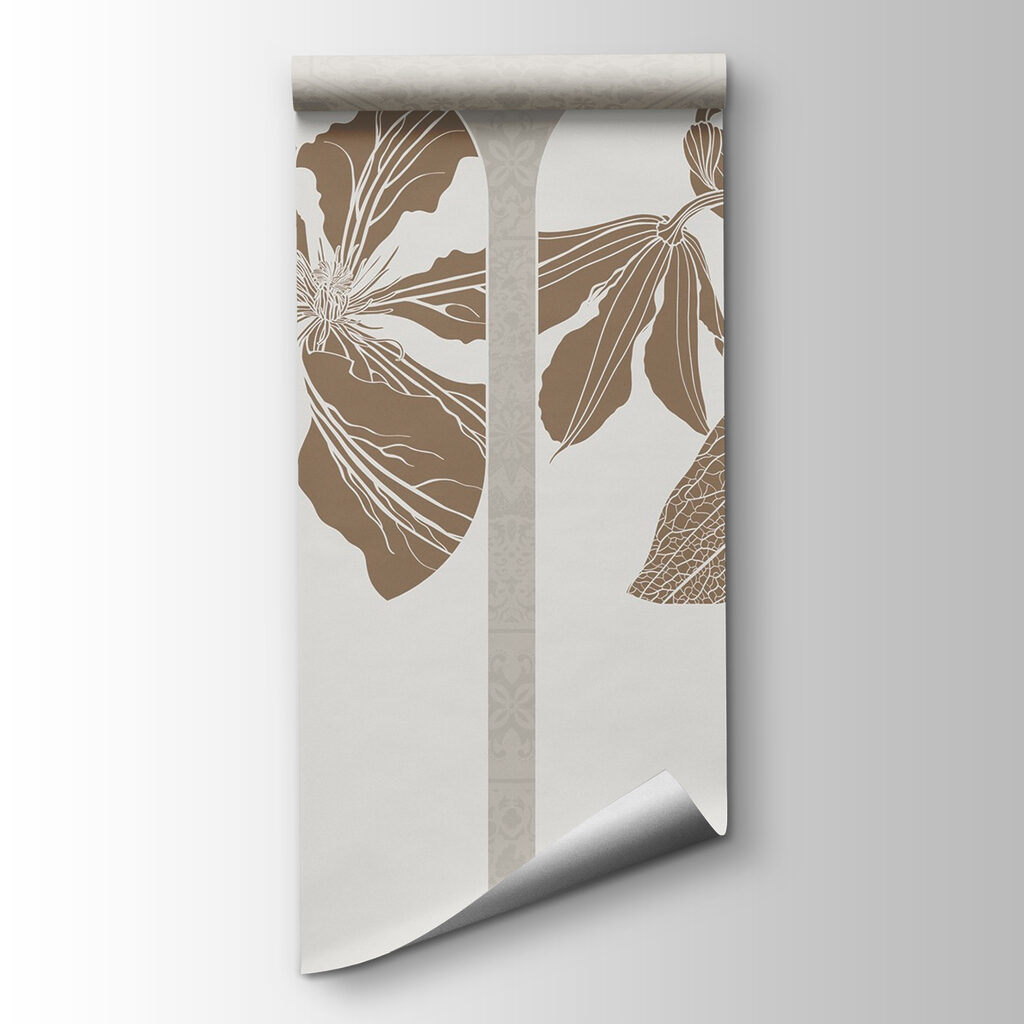 Group of white and brown floral designs