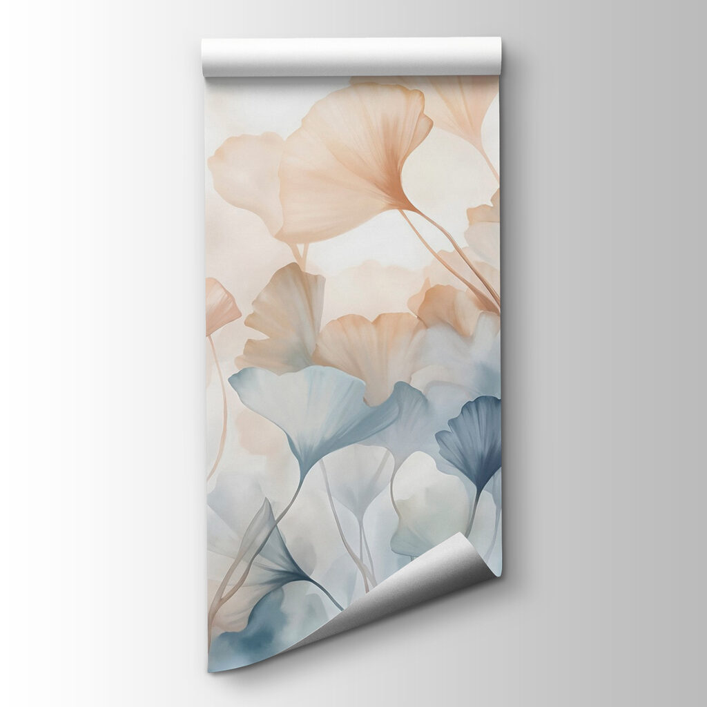 Painting of flowers with leaves