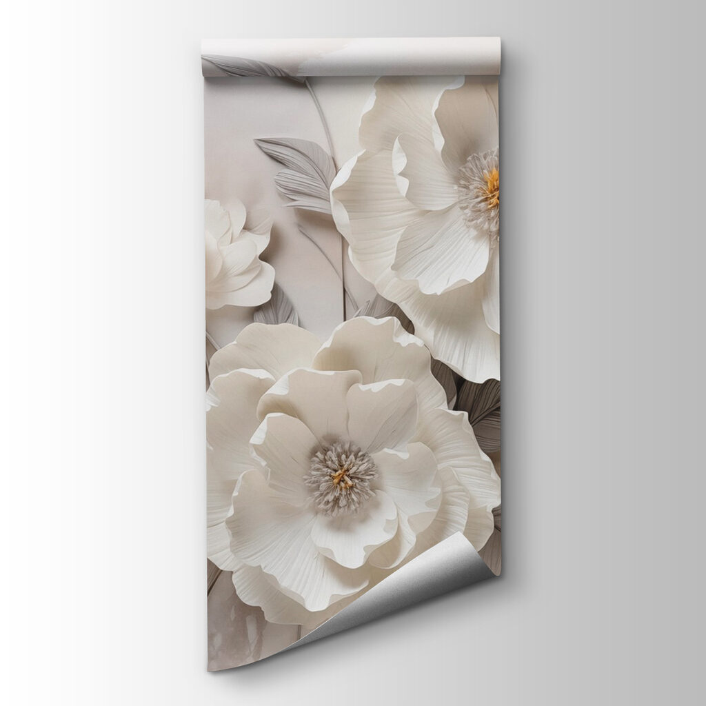 White flowers on a wall