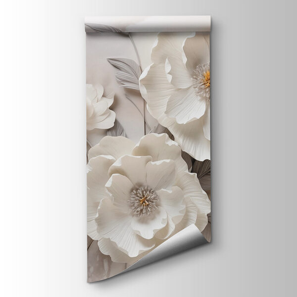 White flowers on a wall