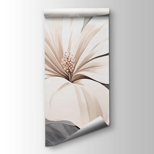 White flower on a gray background White flower on a gray background