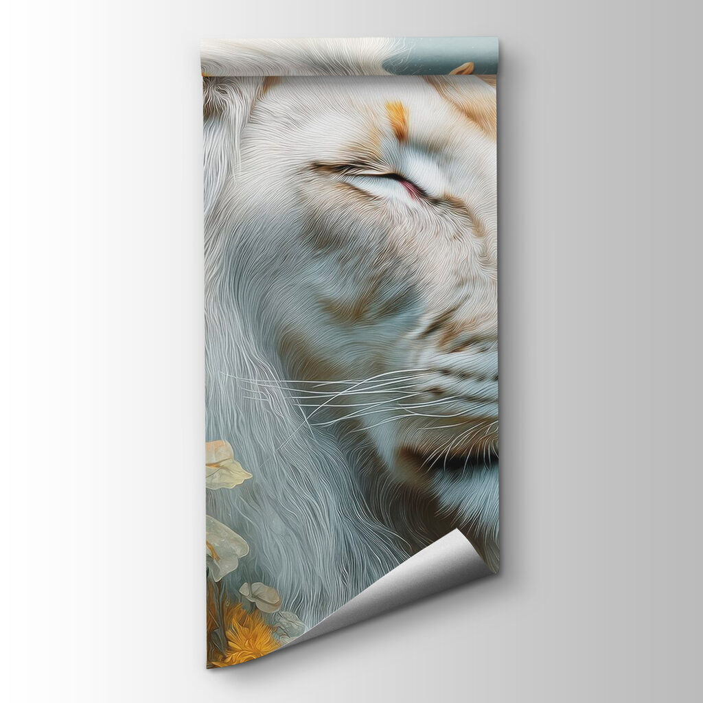 Lion with flowers and smoke