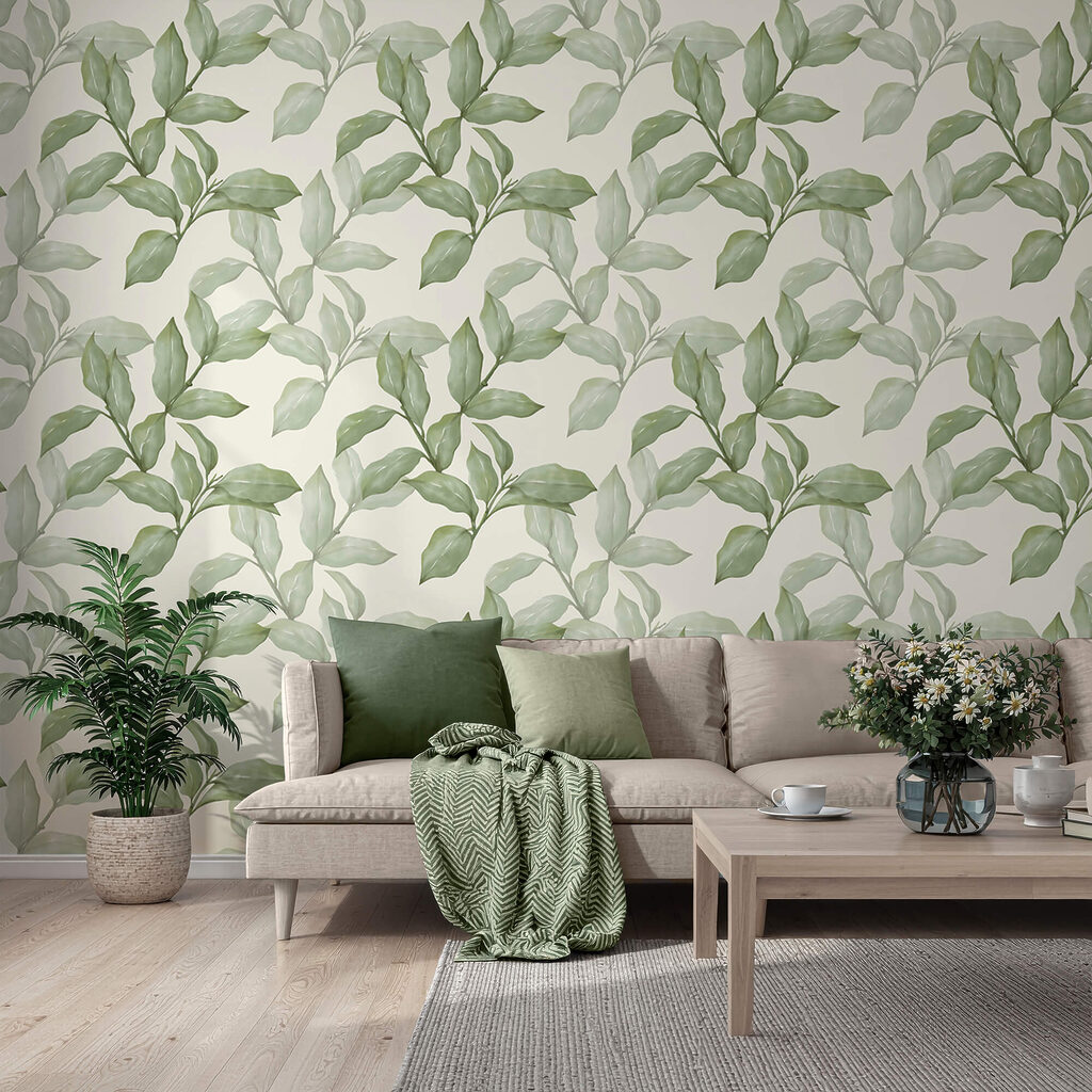 Wzór liści na białym tle