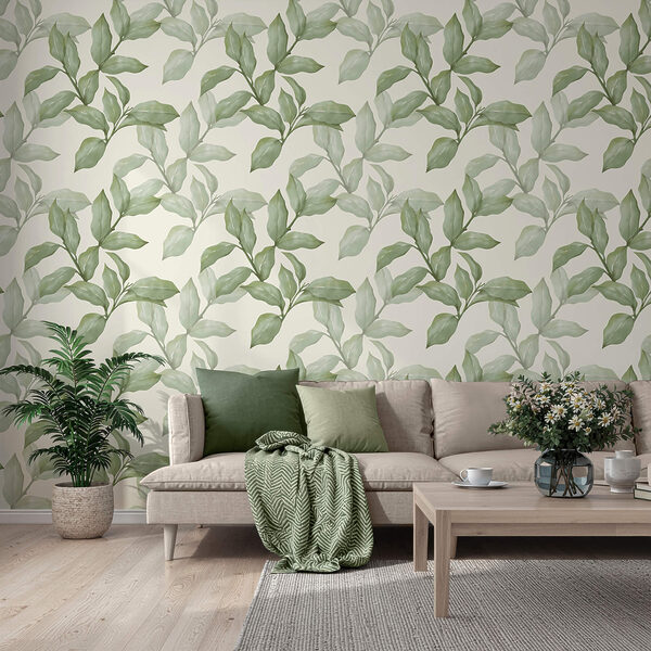 Wzór liści na białym tle