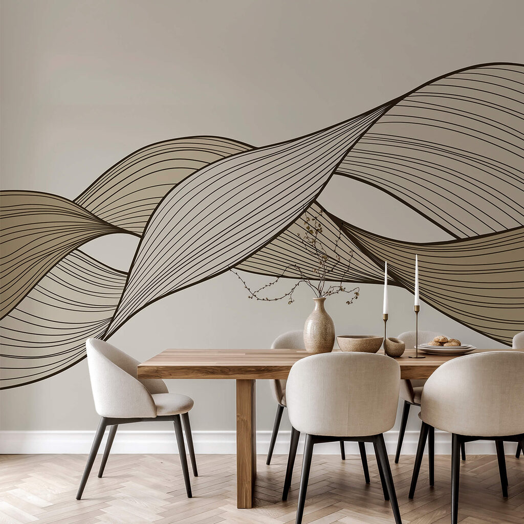 Brązowe i czarne faliste linie Brązowe i czarne faliste linie