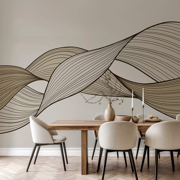 Brązowe i czarne faliste linie Brązowe i czarne faliste linie