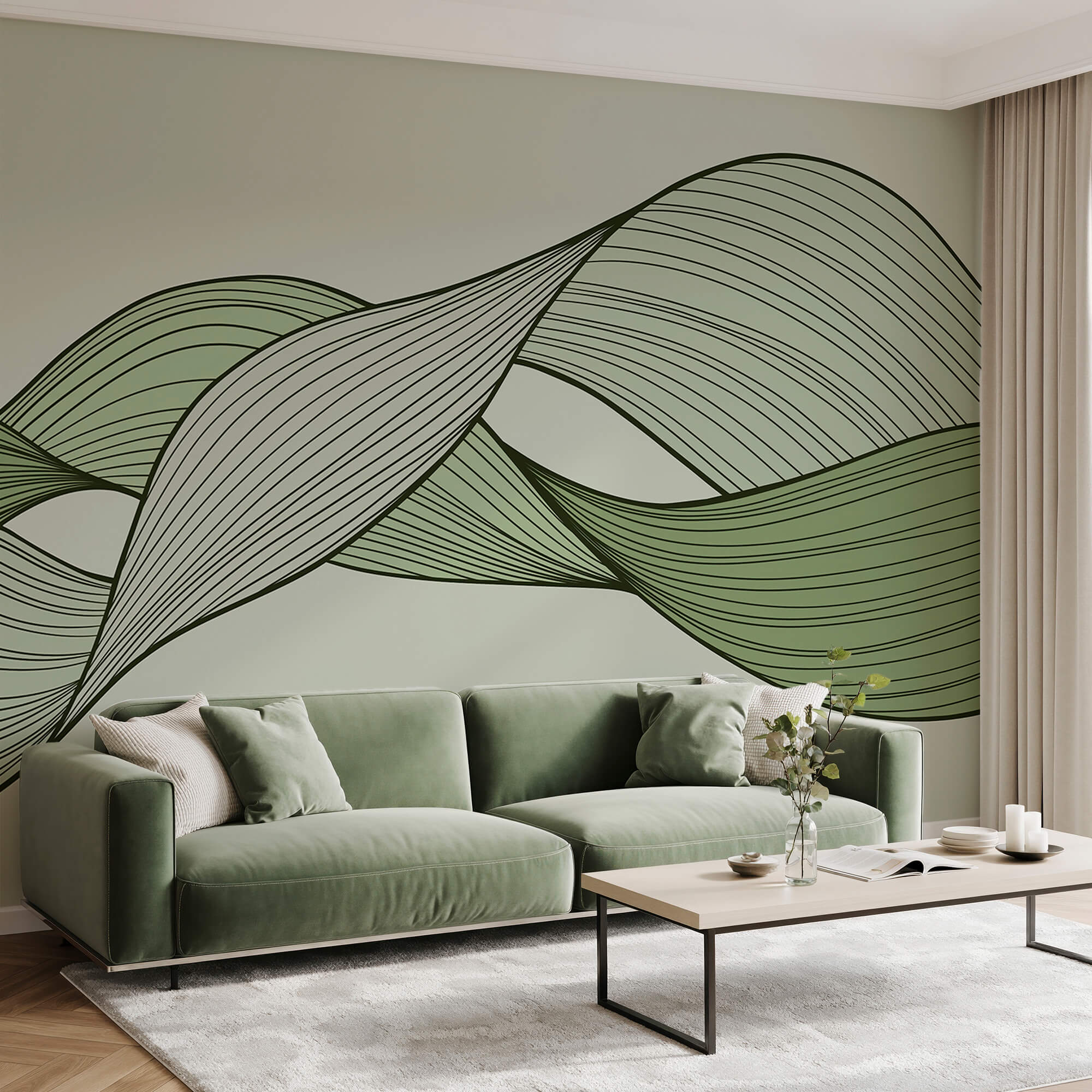 Zielone i czarne faliste linie Zielone i czarne faliste linie