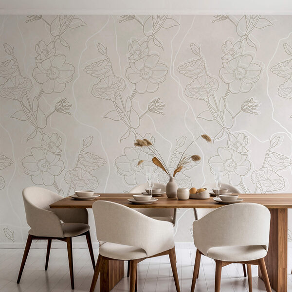 Biało-brązowy wzór kwiatowy Biało-brązowy wzór kwiatowy