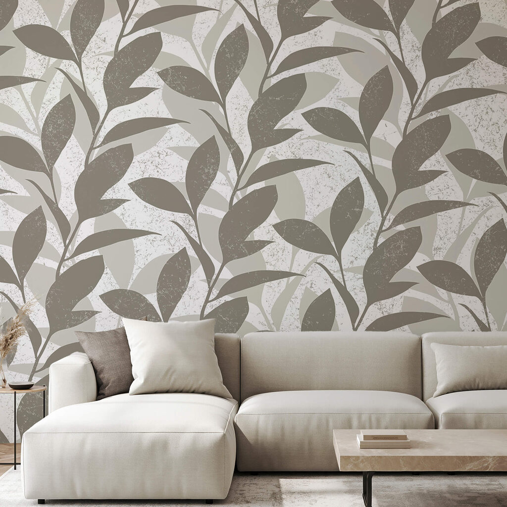 Wzór liści na białym tle