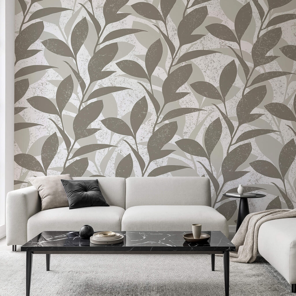 Wzór liści na białym tle