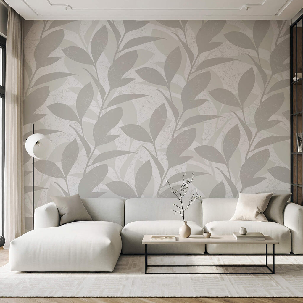 Wzór liści na białym tle