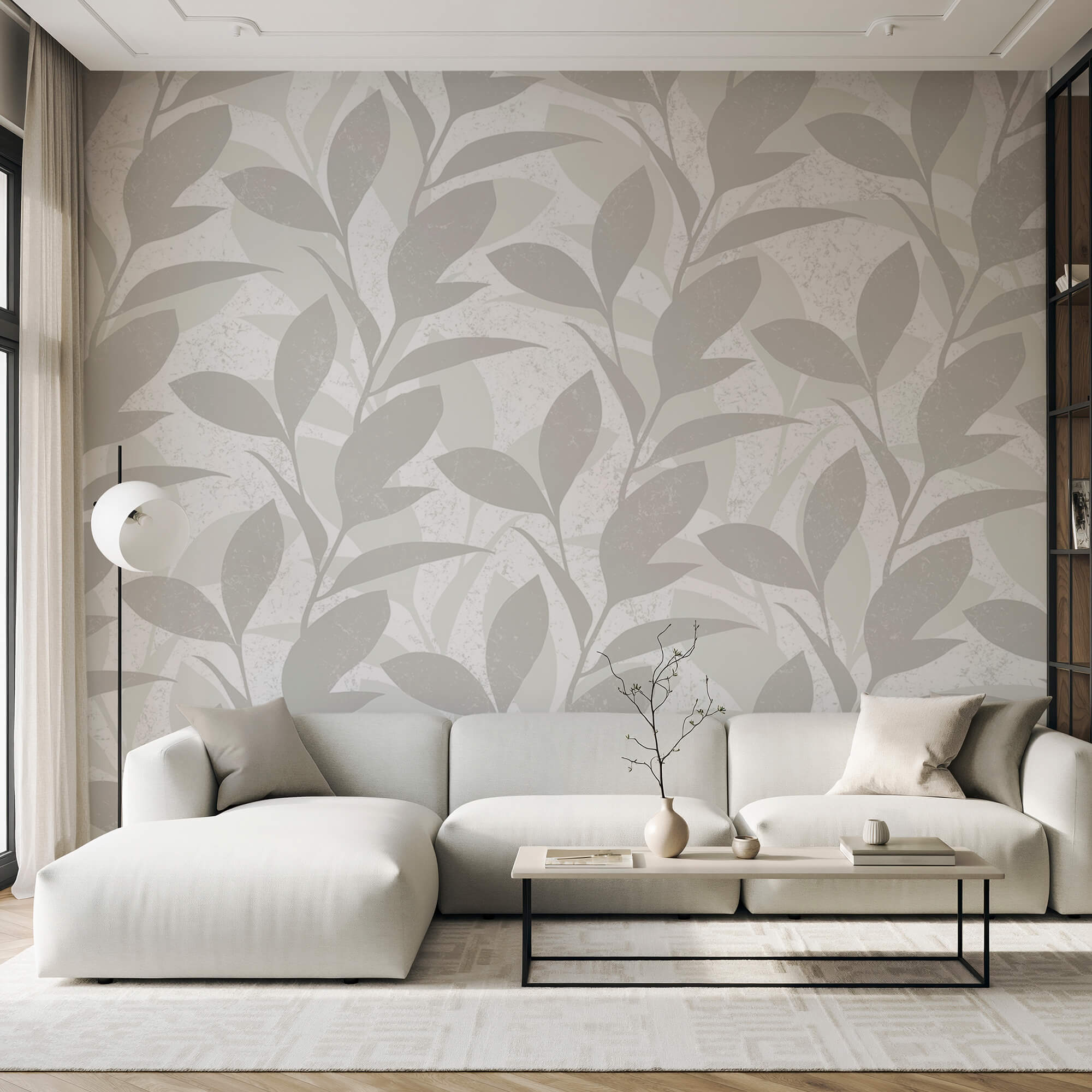 Wzór liści na białym tle