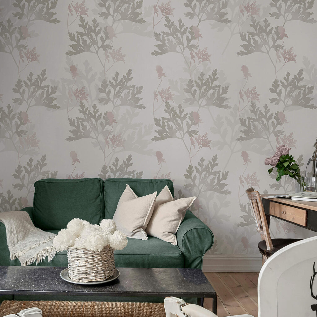 Wzór liści i kwiatów