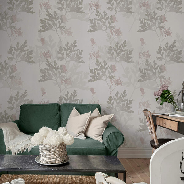 Wzór liści i kwiatów