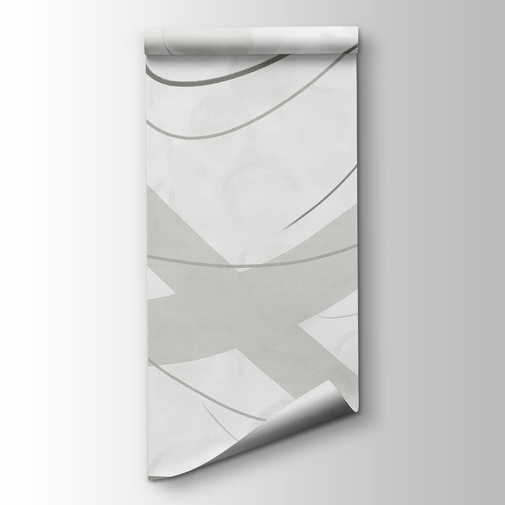 White and grey background with lines and curves