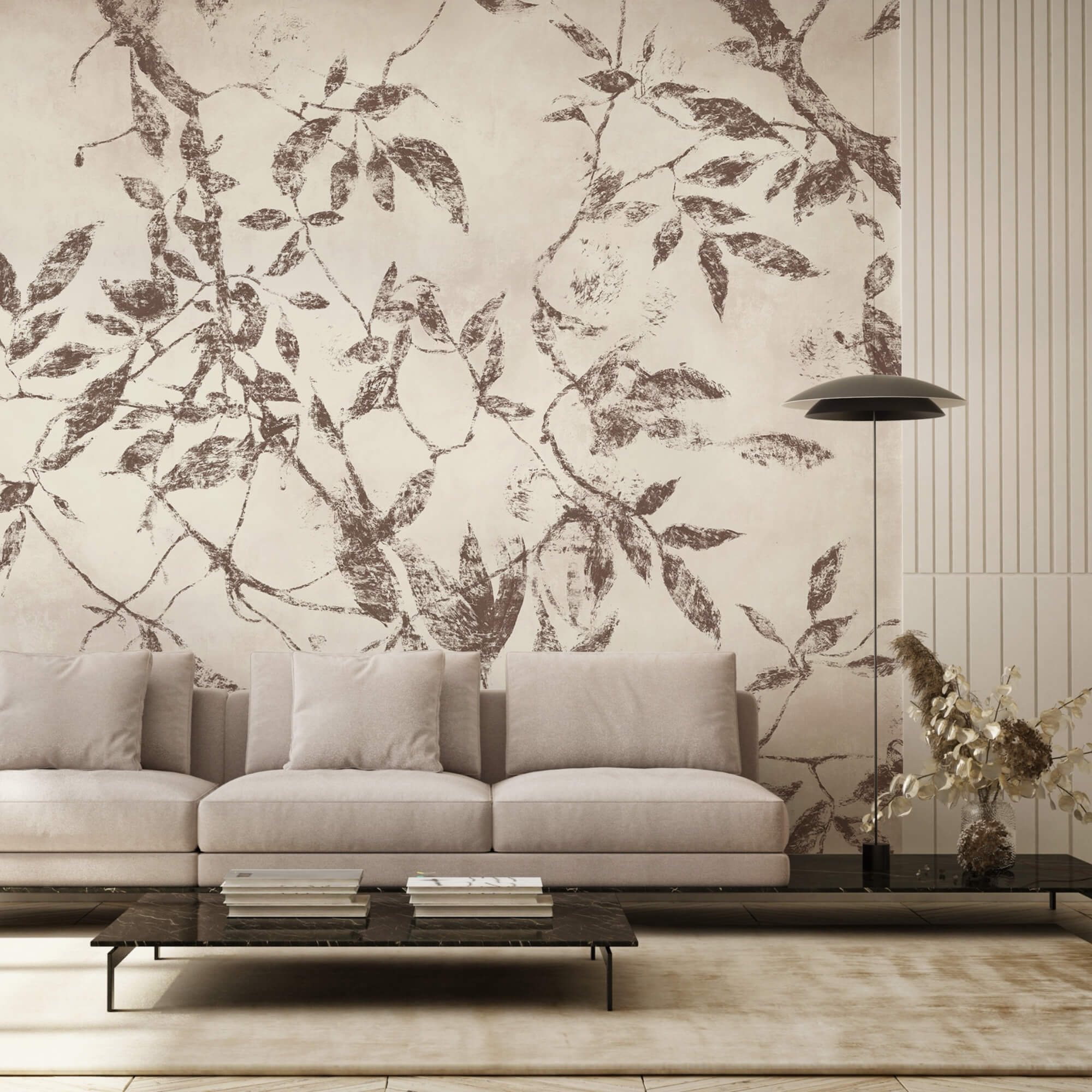 - Delikatne liście na miękkim tle