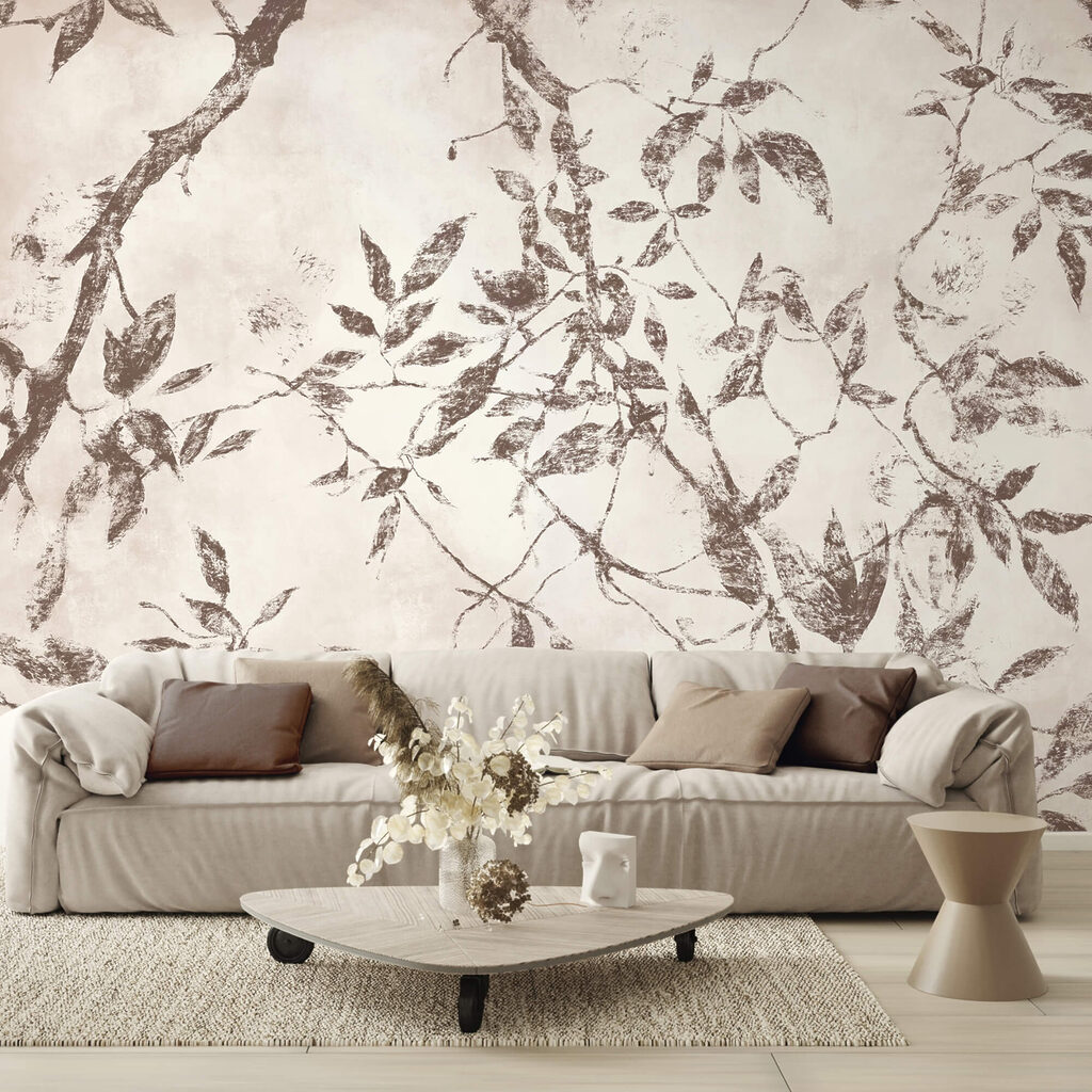 - Delikatne liście na miękkim tle